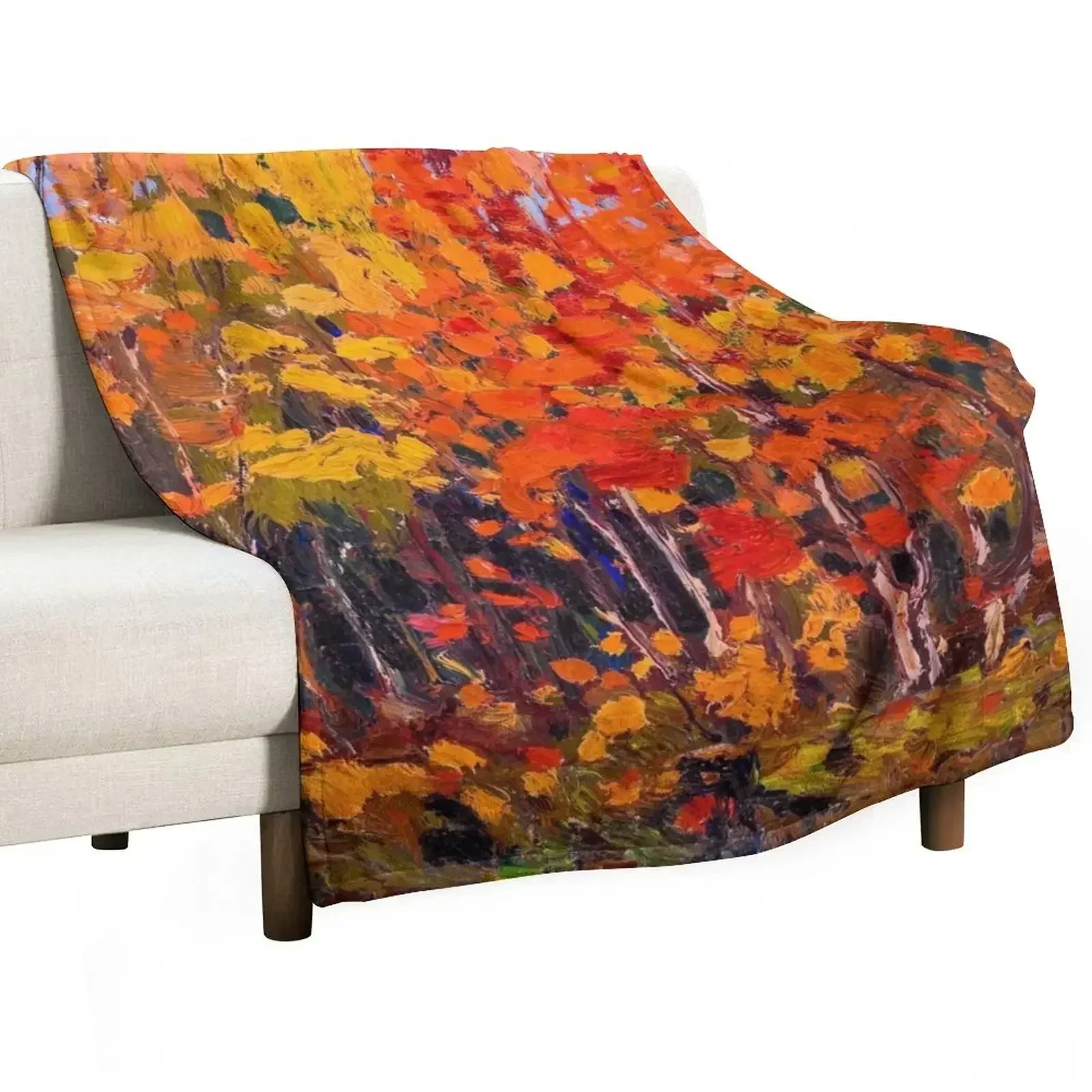 

Tom Thomson - Autumn Wood Throw Blanket Flannel Decorative Beds manga Decorative Sofas Blankets