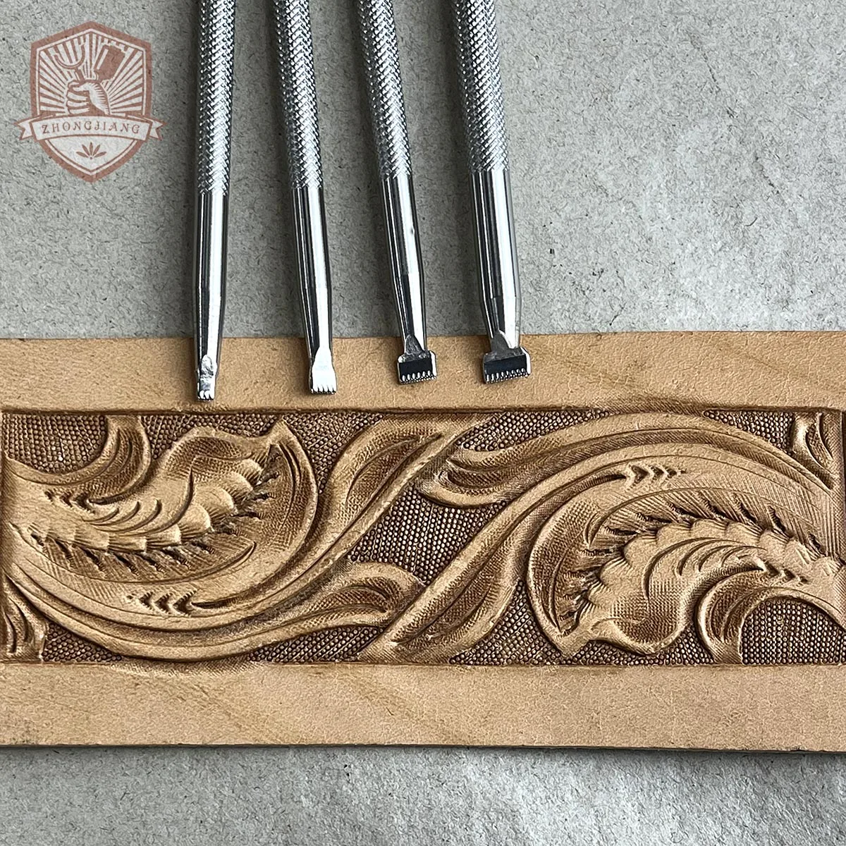 Leather Work Stamping Tool Background Row of dots Pattern S051 Stamp Leather Carving Craft Zhongjiang304 Stainless streel Stamps