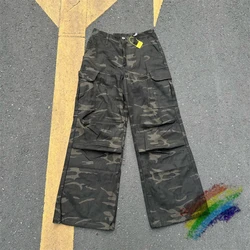 Retro camouflage workwear straight tube pleated multiple pockets Pants Men Women Jogger Drawstring Sweatpants