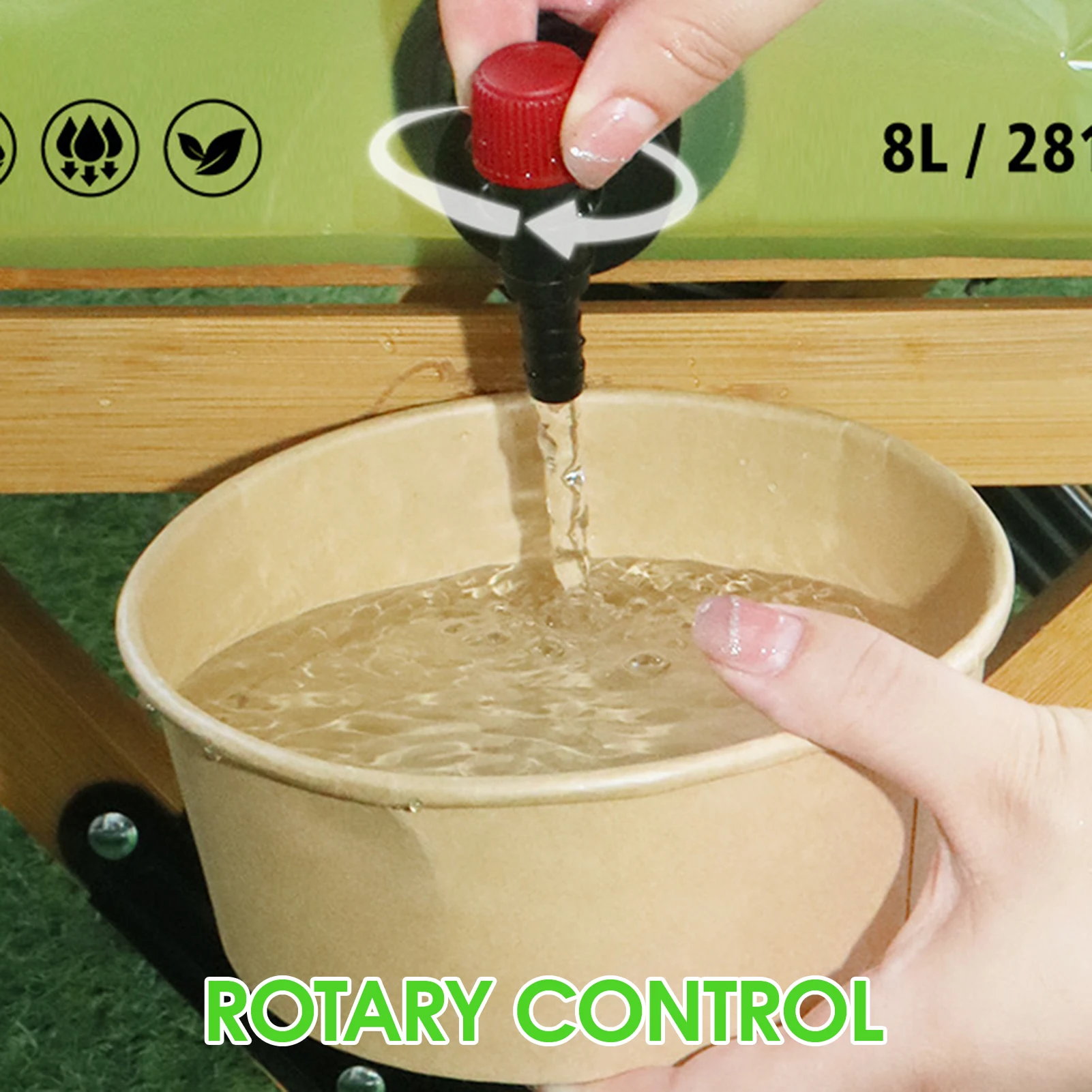 Saco de água dobrável portátil 8l tanque de água de grande capacidade para acampamento piquenique engrossado saco de água macia com torneira recipiente de água