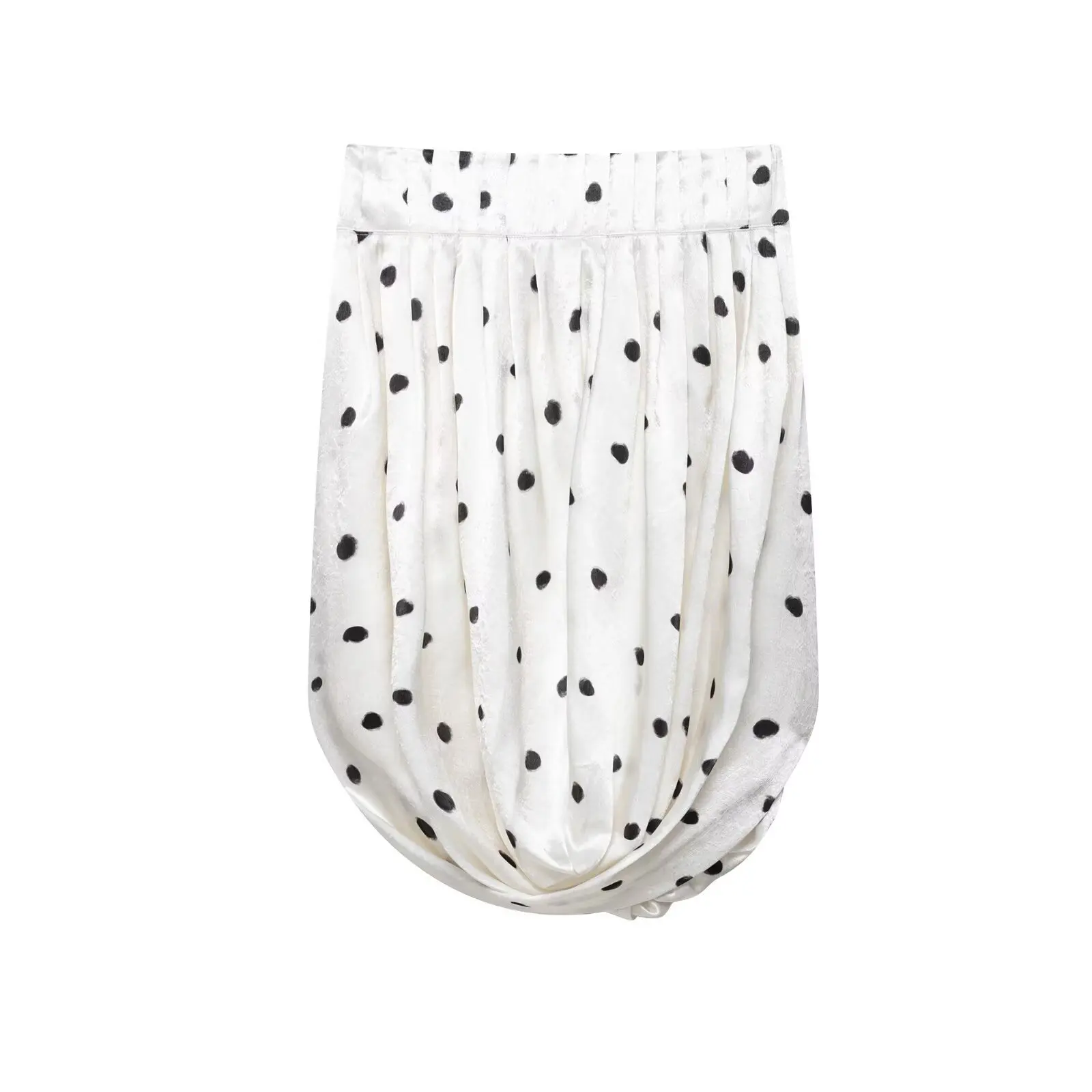 

Black and White Spot Design Fashionable and Casual Midi Skirt Summer Women's New Half Length Skirt Women's Retro Style dress