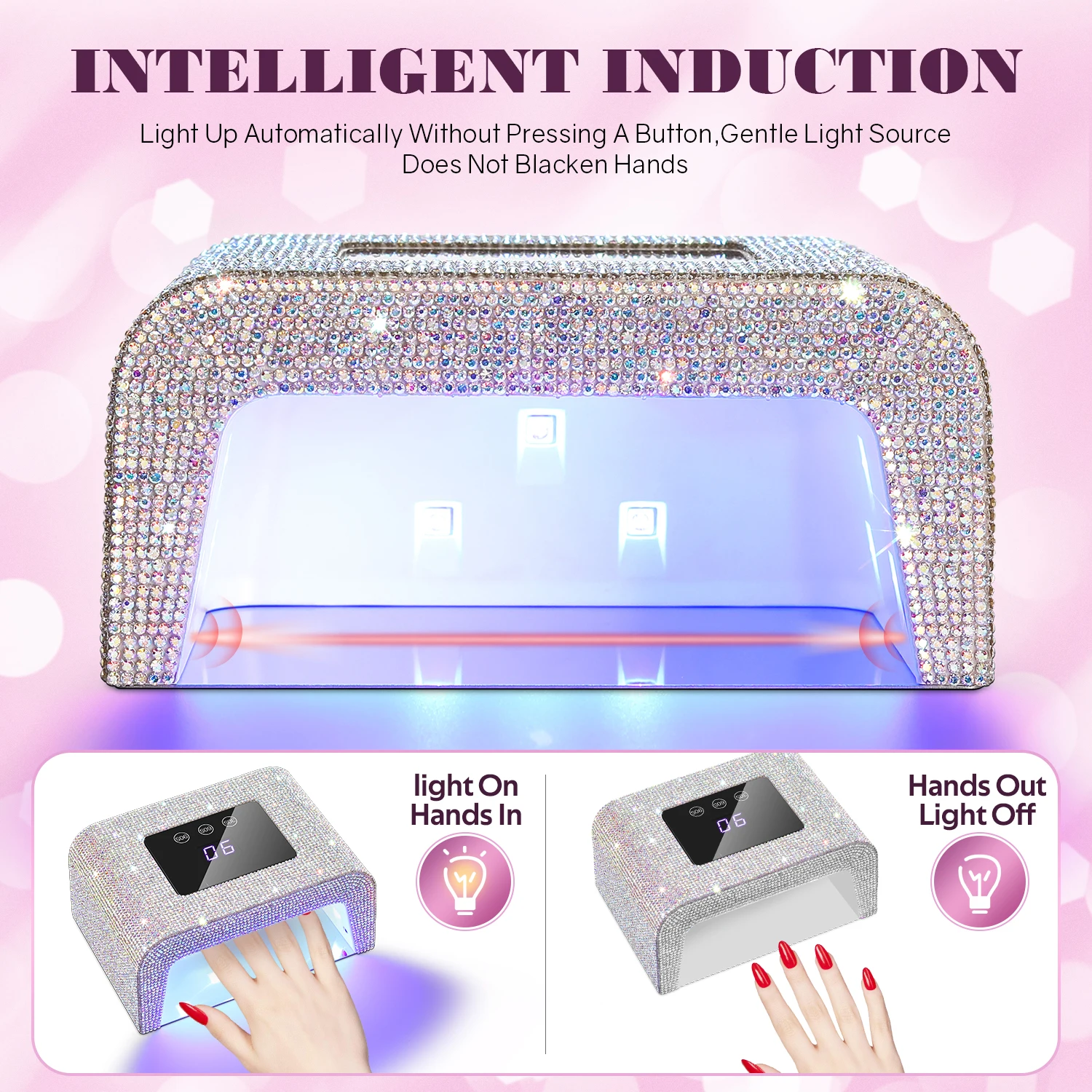 DianaBeauty UV-LED-Nagellampe, professioneller 15 W Nageltrockner mit LCD-Touchscreen und 3 Timing-Einstellungen, 15 LEDs, Maniküre-Lampen-Werkzeuge