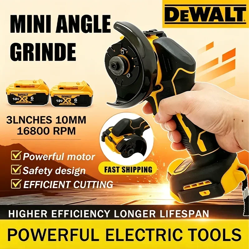 Polishing Grinding Machine DeWALT 2026 NEW Cordless 3Inch Mini Angle Grinder For 18V-20V Battery Electric Cutting Power Tools