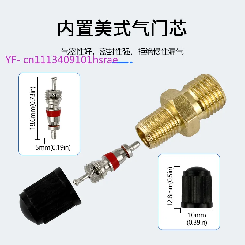 1/8 NPT 1/4 NPT Brass Valve Stem, M8x1 Brass Tire Valve for Car Motorcycle and Bicycle, High-Quality Air Valve Core