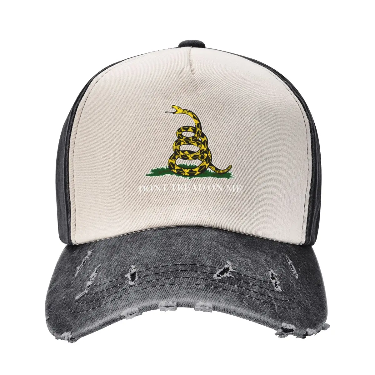 

Don't tread on me - white - Yellow Snake Gadsden flag Baseball Cap luxury woman cap Brand Man cap Hood For Girls Men's