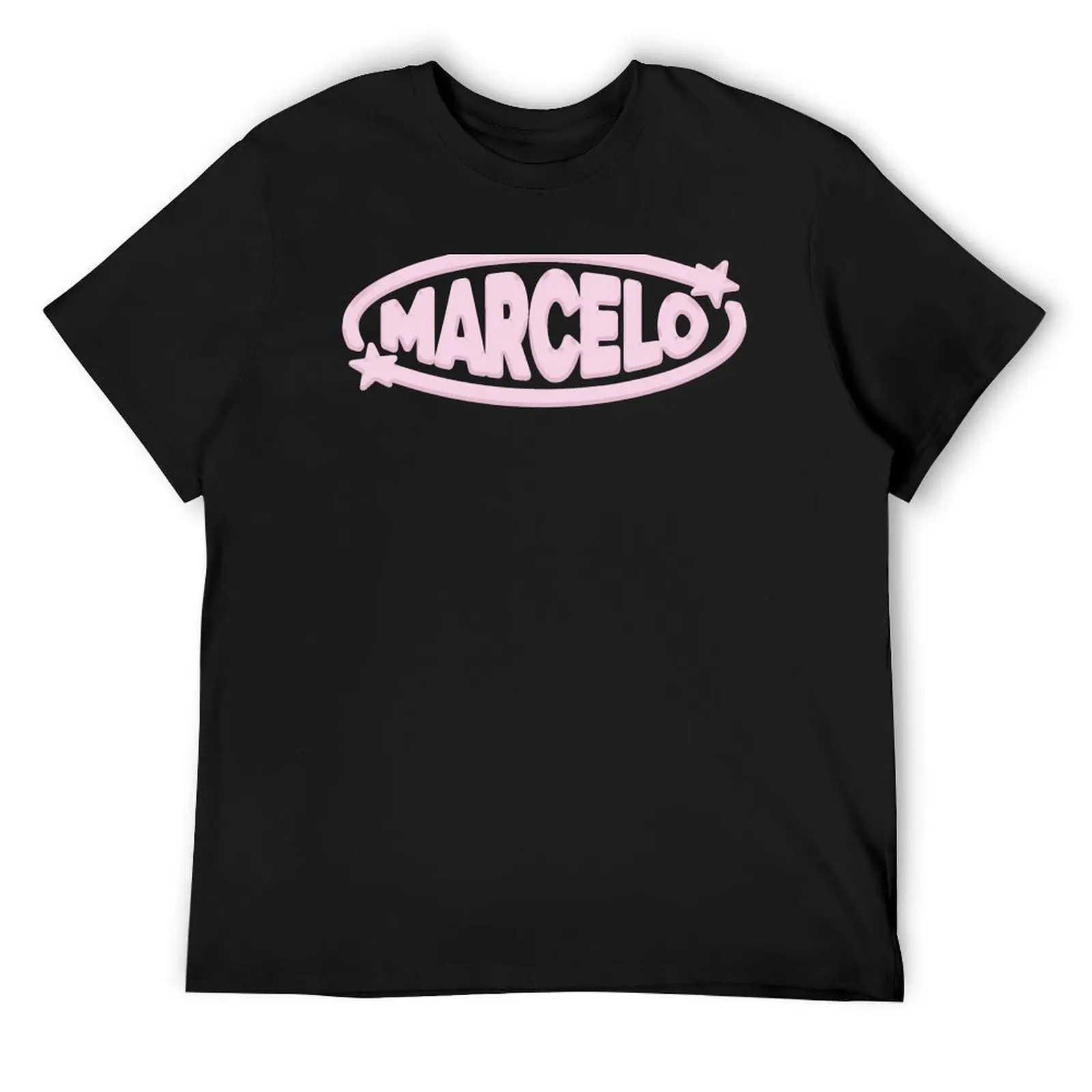 

MARCELO logo pink T-Shirt street wear cute clothes Aesthetic clothing for a boy mens graphic t-shirts funny