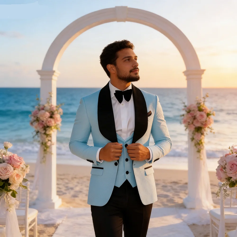 

Men's Suit Set Jacquard Floral Slim Fit including Jacket Vest And Pants with Paisley Pattern Suitable for Formal Occasions