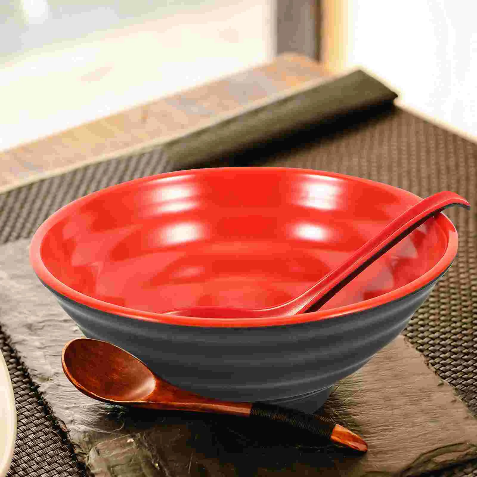 Ramen Bowl Set Vintage Salad Hotel Kitchen Rice Bowls Japanese Multi-use Household Soup Noodle Microwavable Spoon