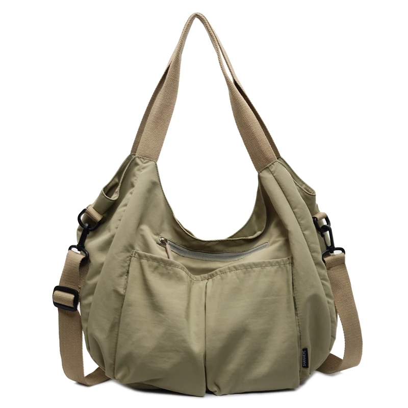 

Легкая женская сумка через плечо, вместительная холщовая сумка через плечо, стильная и универсальная для путешествий и поездок на работу сумка