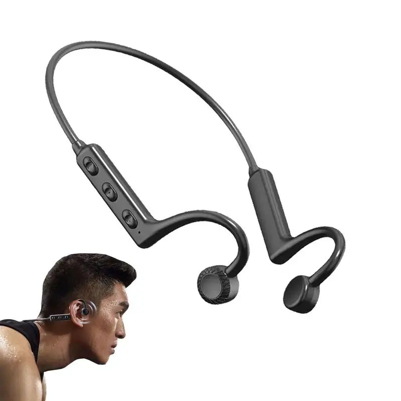 Blue Tooth 5.1 Wireless Headset Sports Stereo Headphone Bone Conduction Audio Equipment Outdoor Waterproof With Microphone