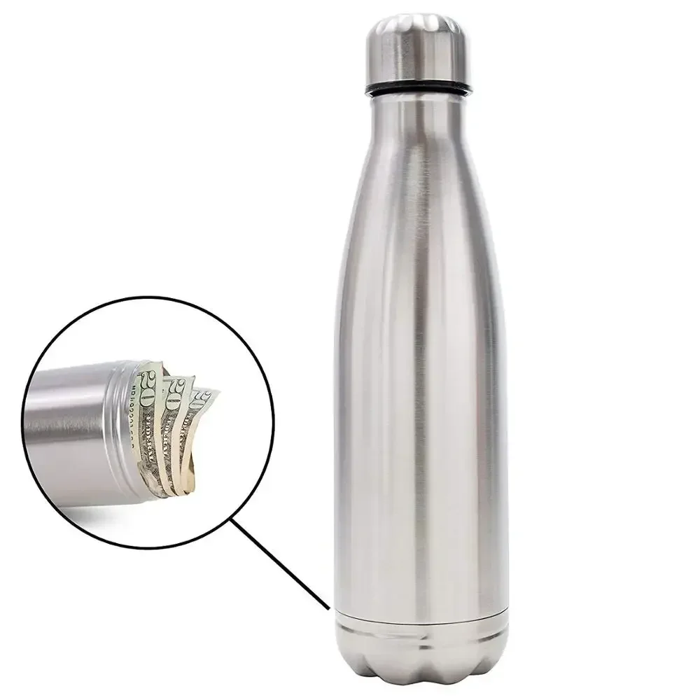 1pc Umleitung Wasser flasche kann sicher Edelstahl Tumbler mit Versteck für Geld mit Patent