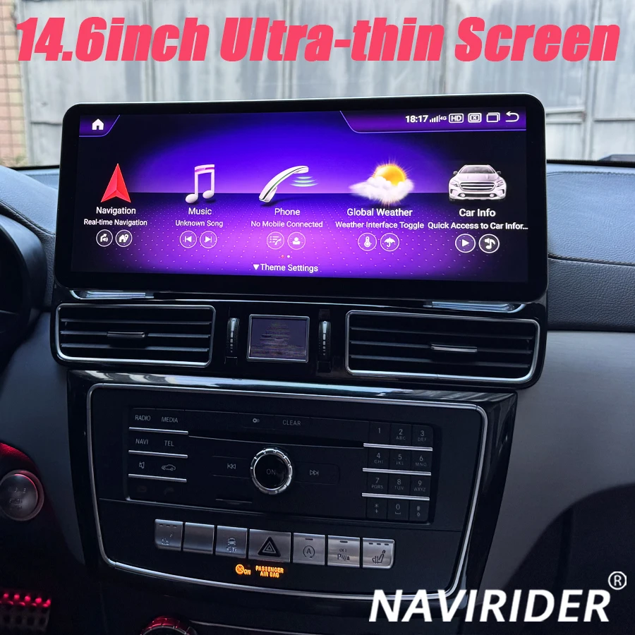 Ultra-thin Screen Head Unit For Mercedes Benz ML GL GLE GLS W166 X166 2012-2019 Android Auto Carplay Car GPS Navigation Stereo