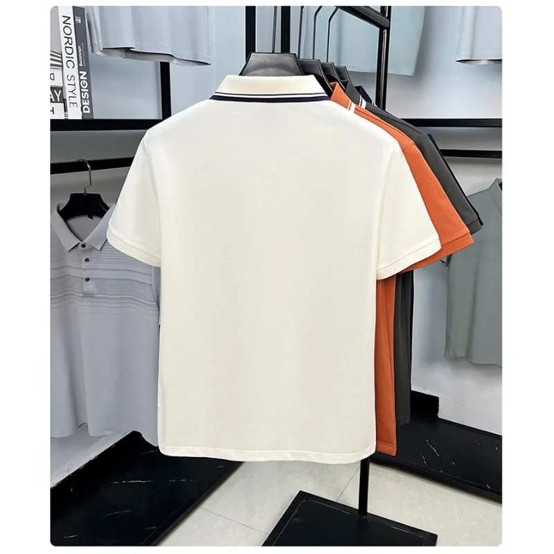 Casual Color Block Men's Polo Shirts T-shirt Short Sleeve Zipper Neck Cotton Spandex Stretch Urban Modern Comfort Fit Top