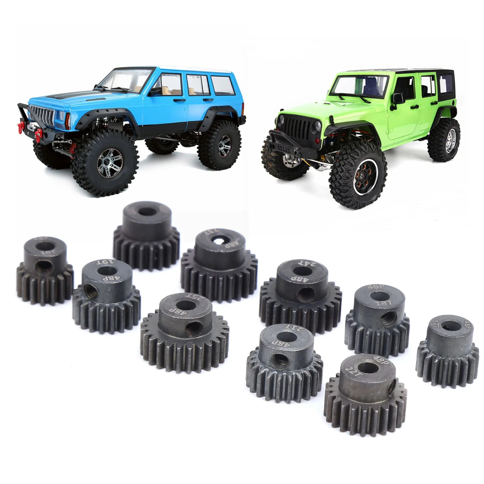 /Set 16T‑25T 7075 48P Steel RC Car Motor Gear Pinion for 1/8 1/10 Brushless Motor 16T‑25T Motor Gear Steel Motor Pinion