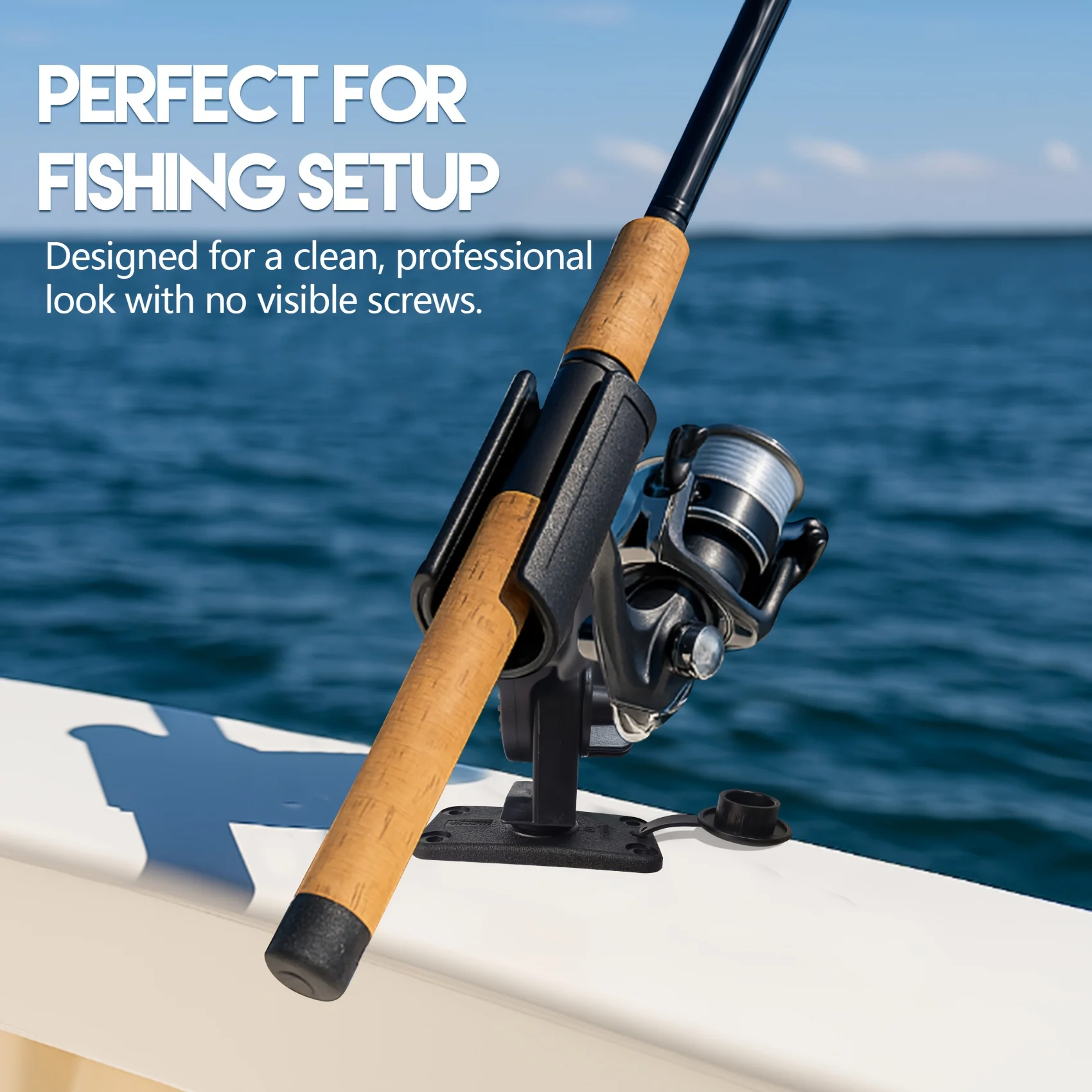 

Flush Mounting Bracket with No Exposed Hardware Rain Cap & Bottom Seal Compatible with Standard Rod Holders & Scotty Series