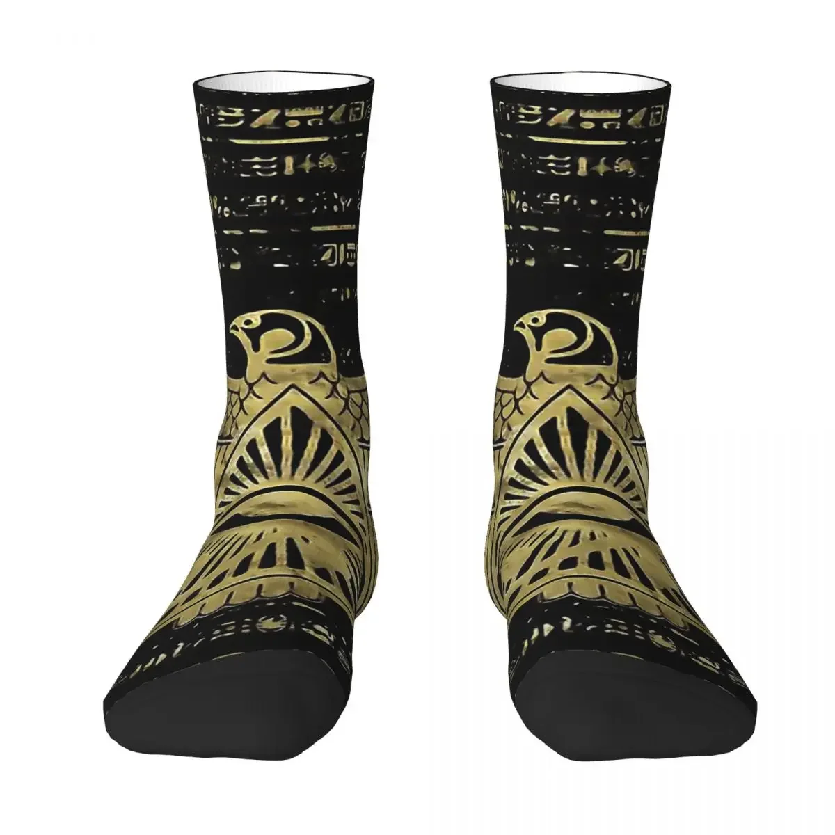 Egyptian Mythology Eye Of Horus Wadjet Gold And Black Men Women Socks Cycling Novelty Spring Summer Autumn Winter Stockings Gift