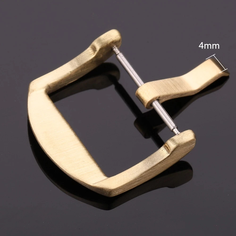 2023 Solid Bronze Watch Band Clasp 18mm 20mm 22mm 24mm Yellow Copper Watchbands Strap Pin Buckle Bracelet Accessories