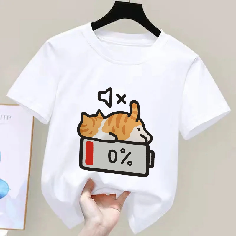 T Shirt Cat Chinoiserie Style Funny Summer Retro Trend Cartoon Kitten Tops Tee T-shirt Kids Design Lovers Casual Short Sleeved