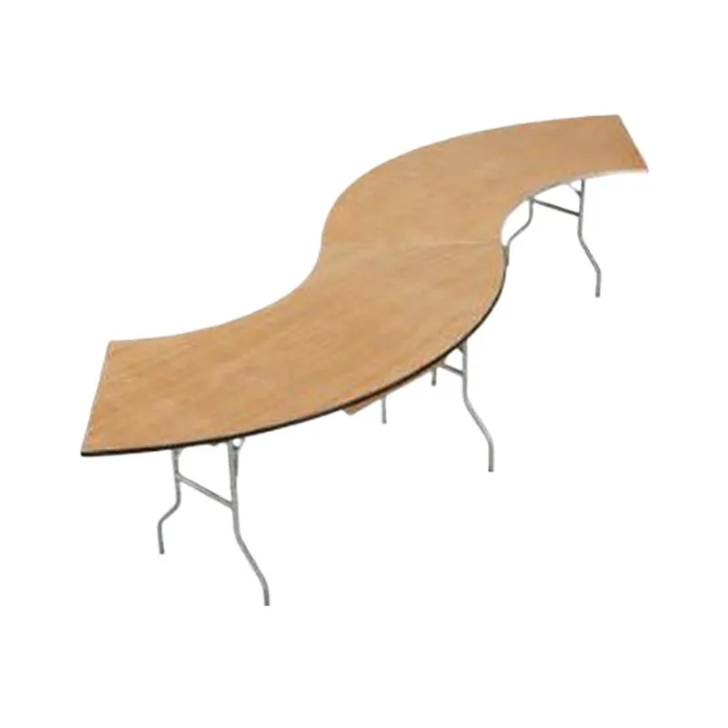Simple fan Movable splicing training table School classroom group discussion table Stable steel and wood fan table
