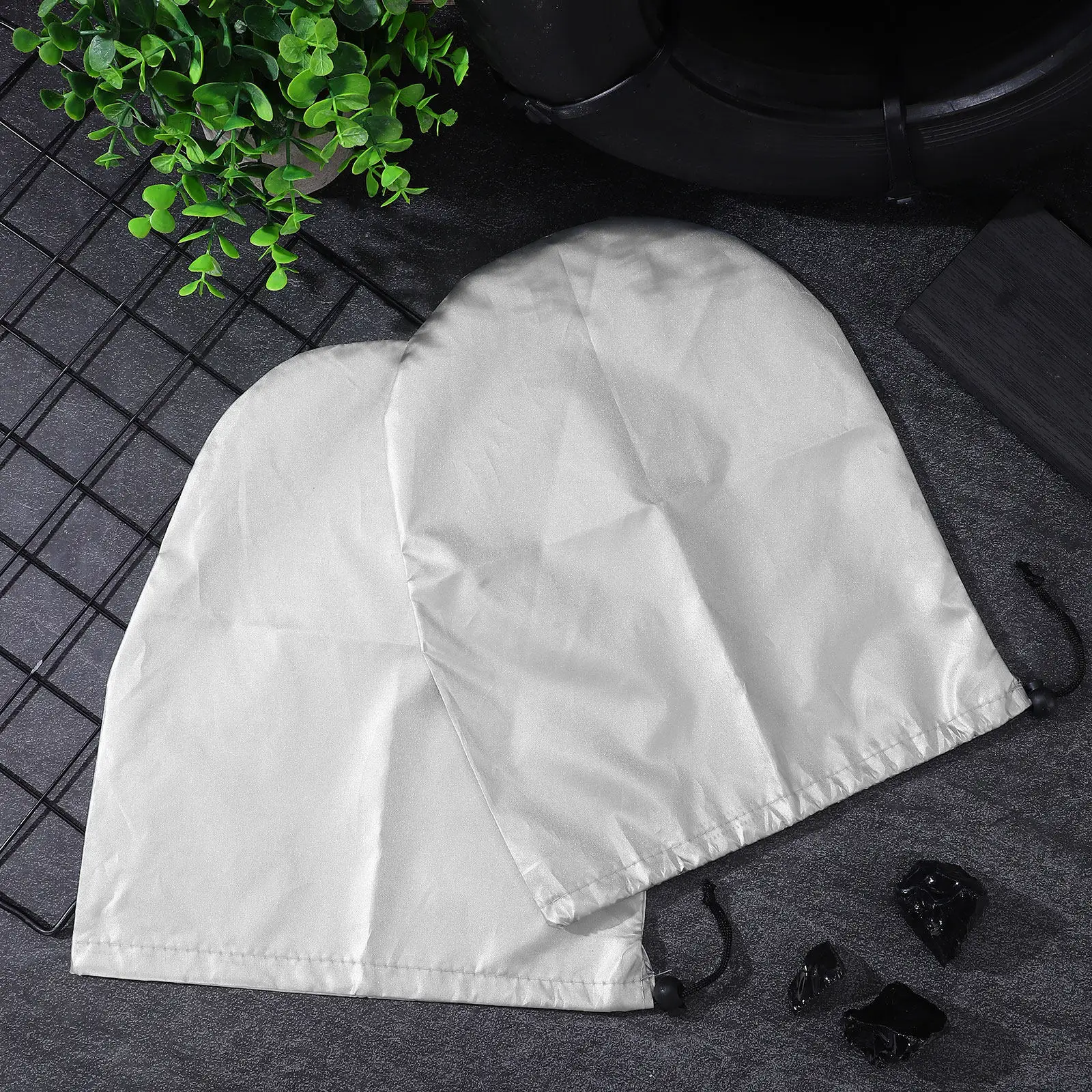 2Pcs Rearview Mirror Protective Covers Car Side Mirror Silver Coated Oxford Cloth Sun Protection Easy Install Universal Fit