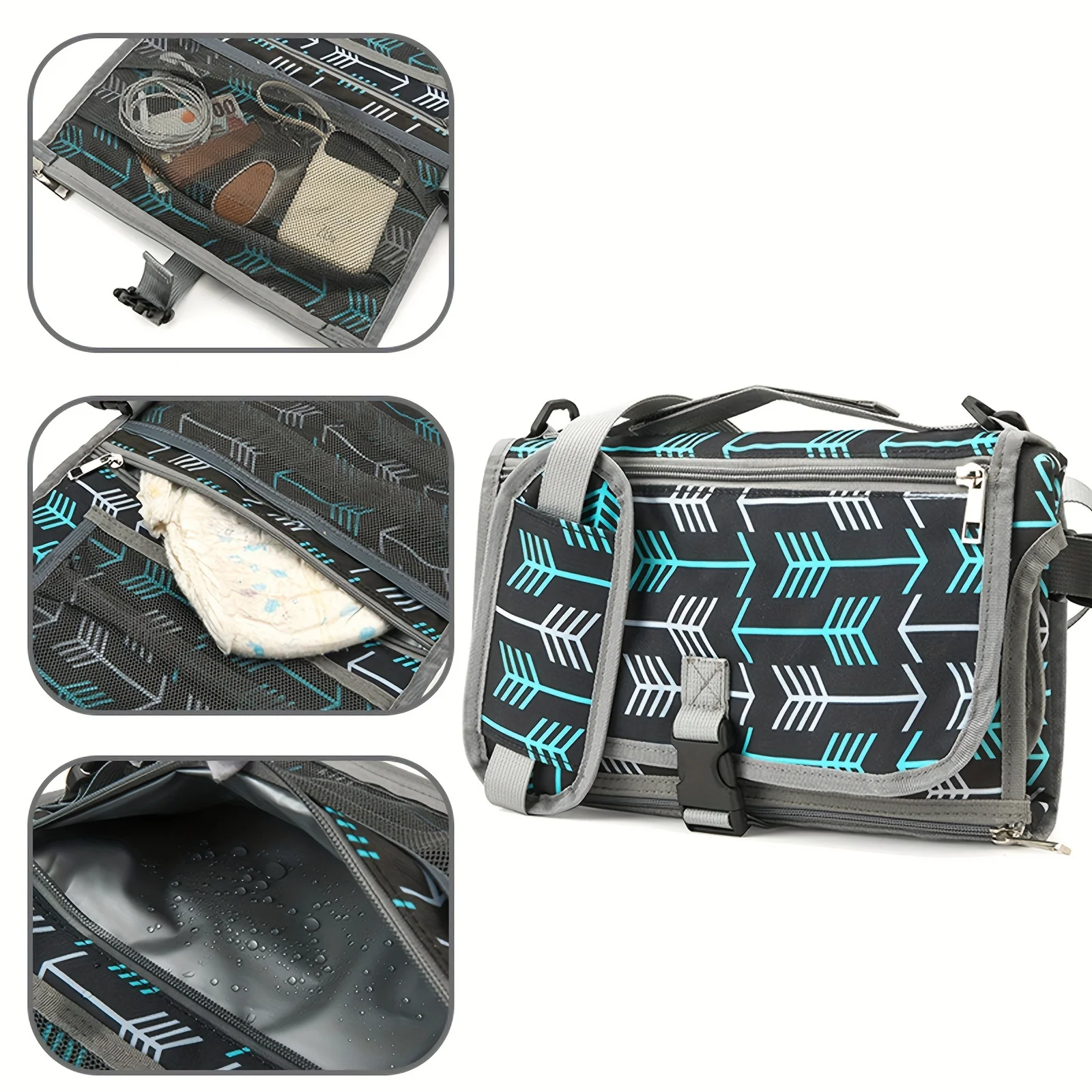Portable Foldable Baby Diaper Changing Pad Oxford Cloth Multifunctional Travel Mat