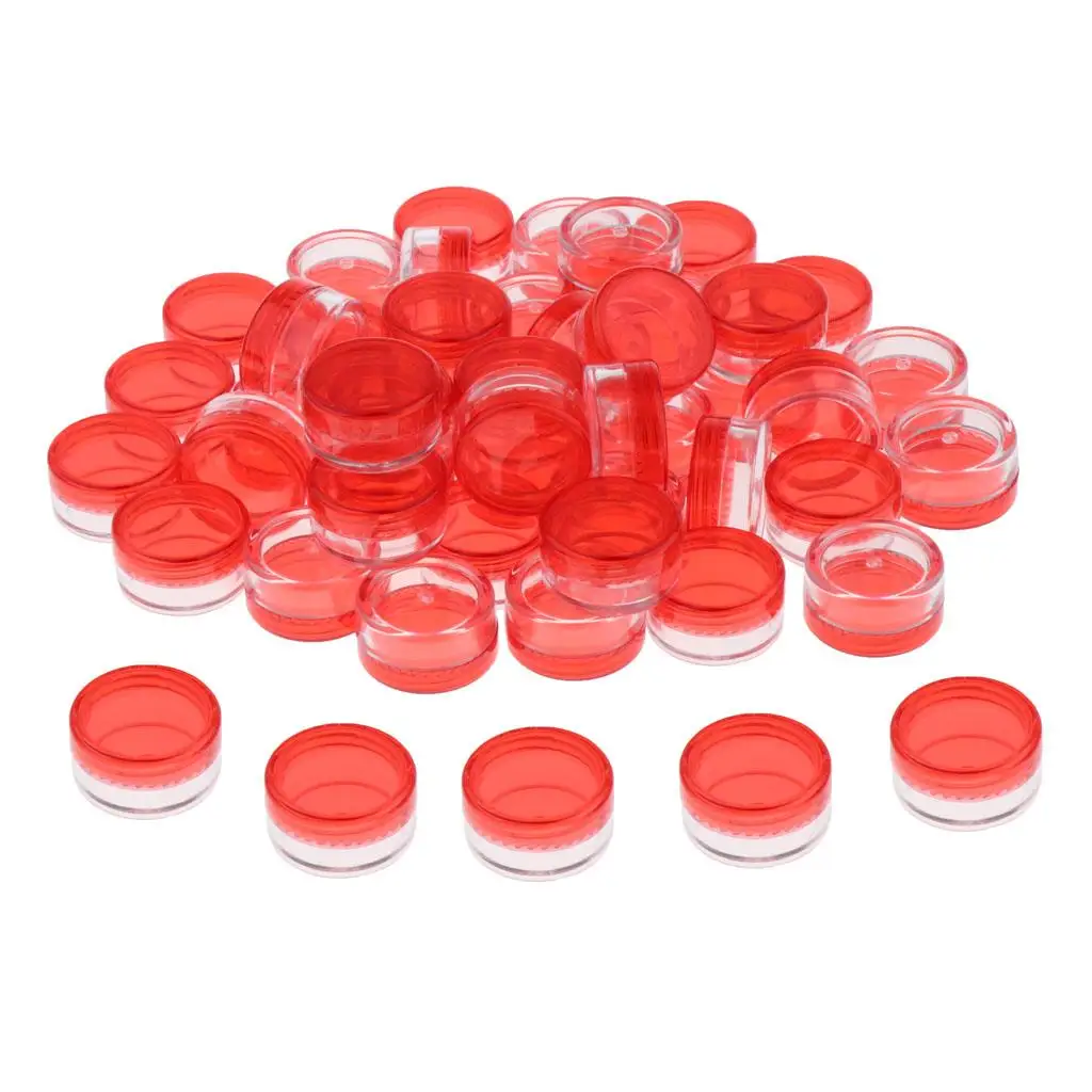 Nail Art Container Storage Case Plastic Makeup Jars Pot with Screw Lids for Cosmetics and Sample Organization
