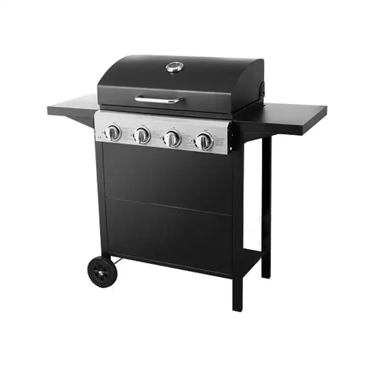 

Commercial 4 Burners Gas BBQ Grill Propane Gas Grill Portable Grill Outdoor Kitchen Trolley Barbecue