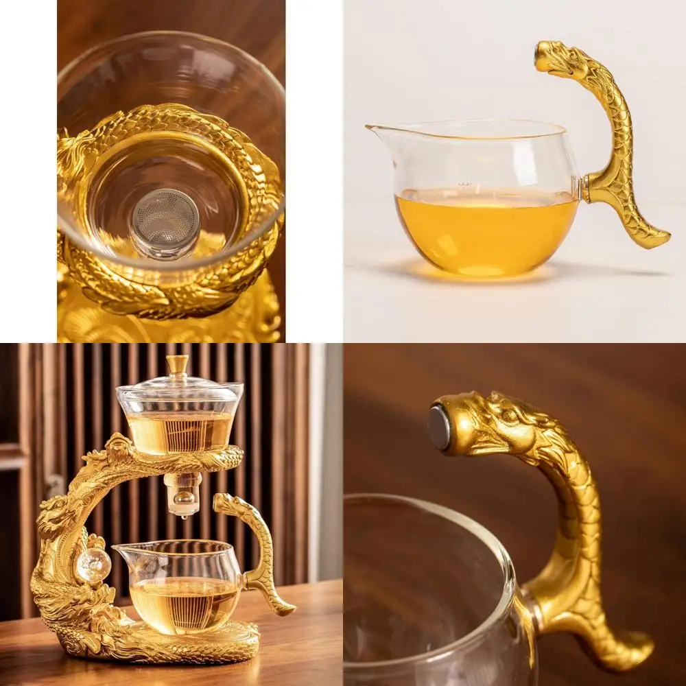 

Golden Dragon Infuser Semi-Automatic Glass Tea Set