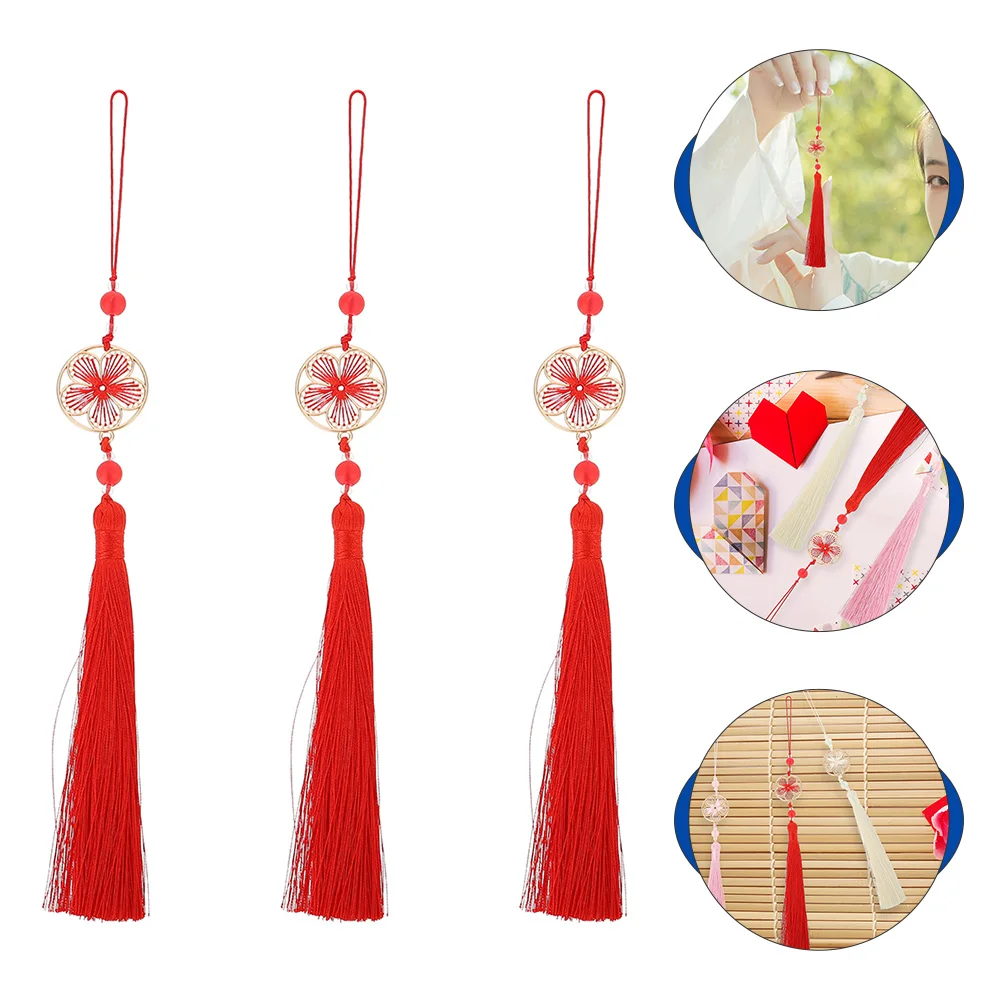 

3 Pcs Garlands Tassel of The Lid Decorative Tassels Pendant Bookmark Hanging Flower