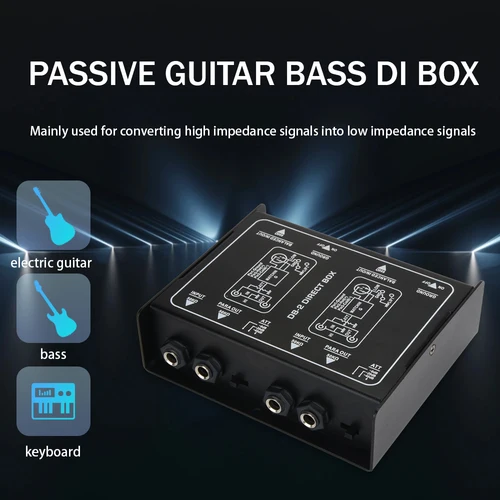 Imagen 2 del producto Caja directa de Audio pasivo DIBox de 1-2 canales, caja de conexión directa del sistema de sonido Mono de poco ruido para Subwoofer, altavoz, guitarra, bajo