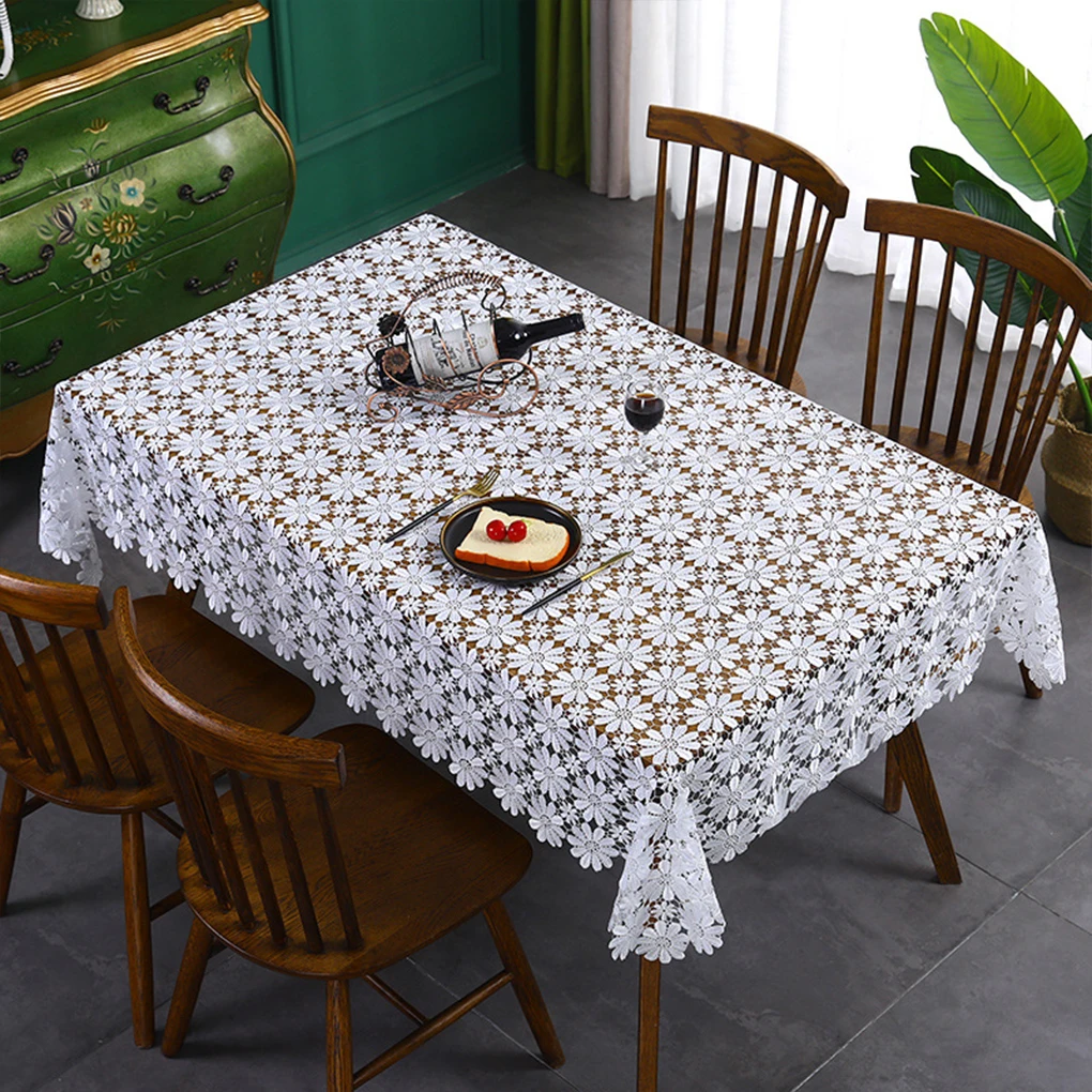 

Tea Table Cloth With Flower Lace Weddings And Estates Soft And Elastic TV Cabinet Tablecloth Gardens