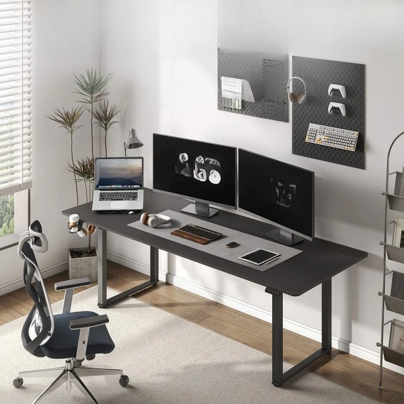 Electric Lifting Table, Square Standing Computer Desk Stand Up Desk With 4 Legs Sit Stand Desk Adjustable Height from 28-46