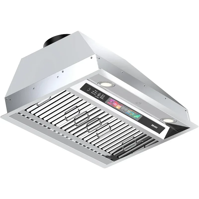 30 Inch Insert Range Hood with Voice/Gesture/Touch Control, 900 CFM Built-in Kitchen Hood Vent with 4 Speed Exhaust Fan