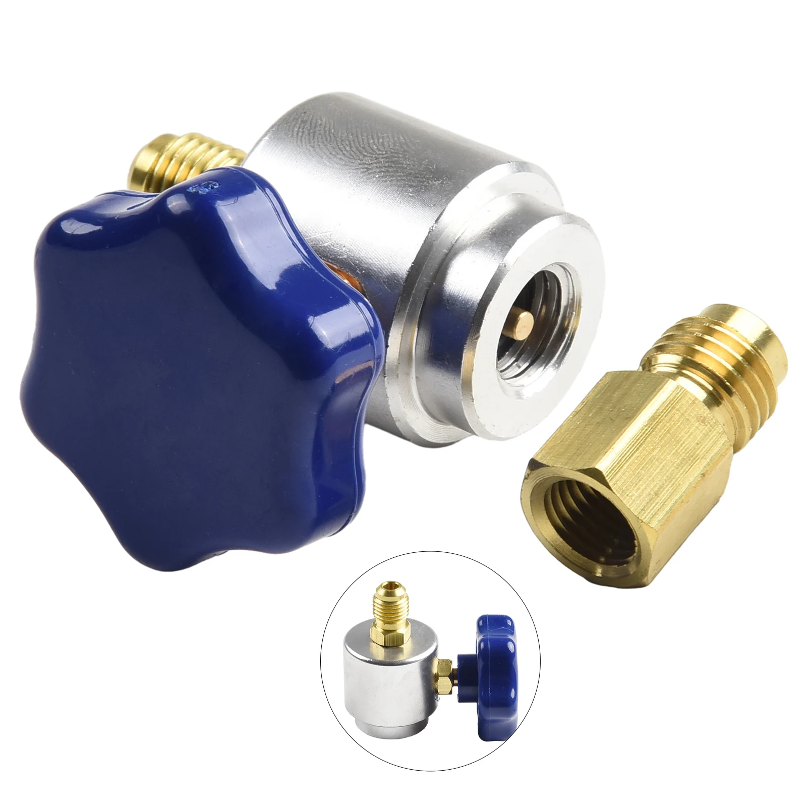Automotive For R134A Can Tap Valve Dispenser with Self Sealing Function and 1/4 SAE Female Connector for AC Charging Hose Link