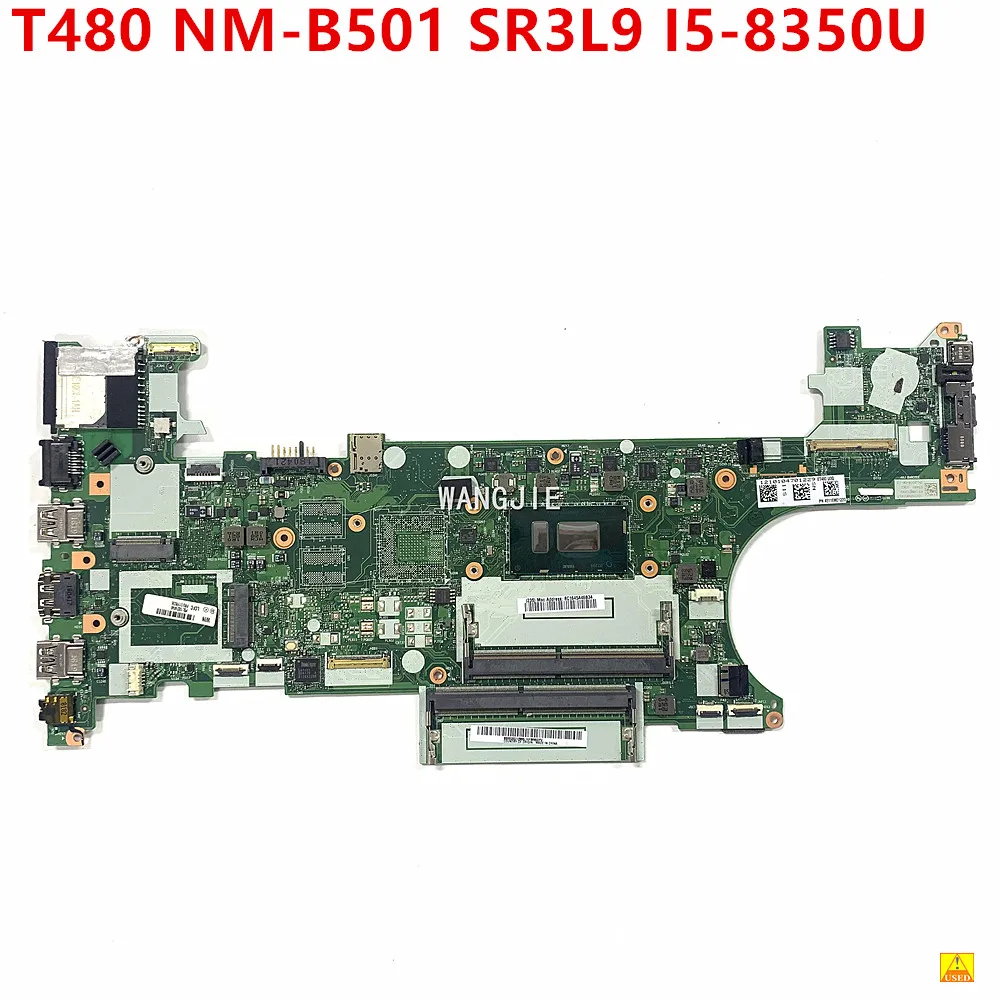 01YR336 01YU859 For Lenovo Thinkpad T480 Laptop Motherboard ET480 NM-B501 SR3L9 I5-8350U CPU DDR4