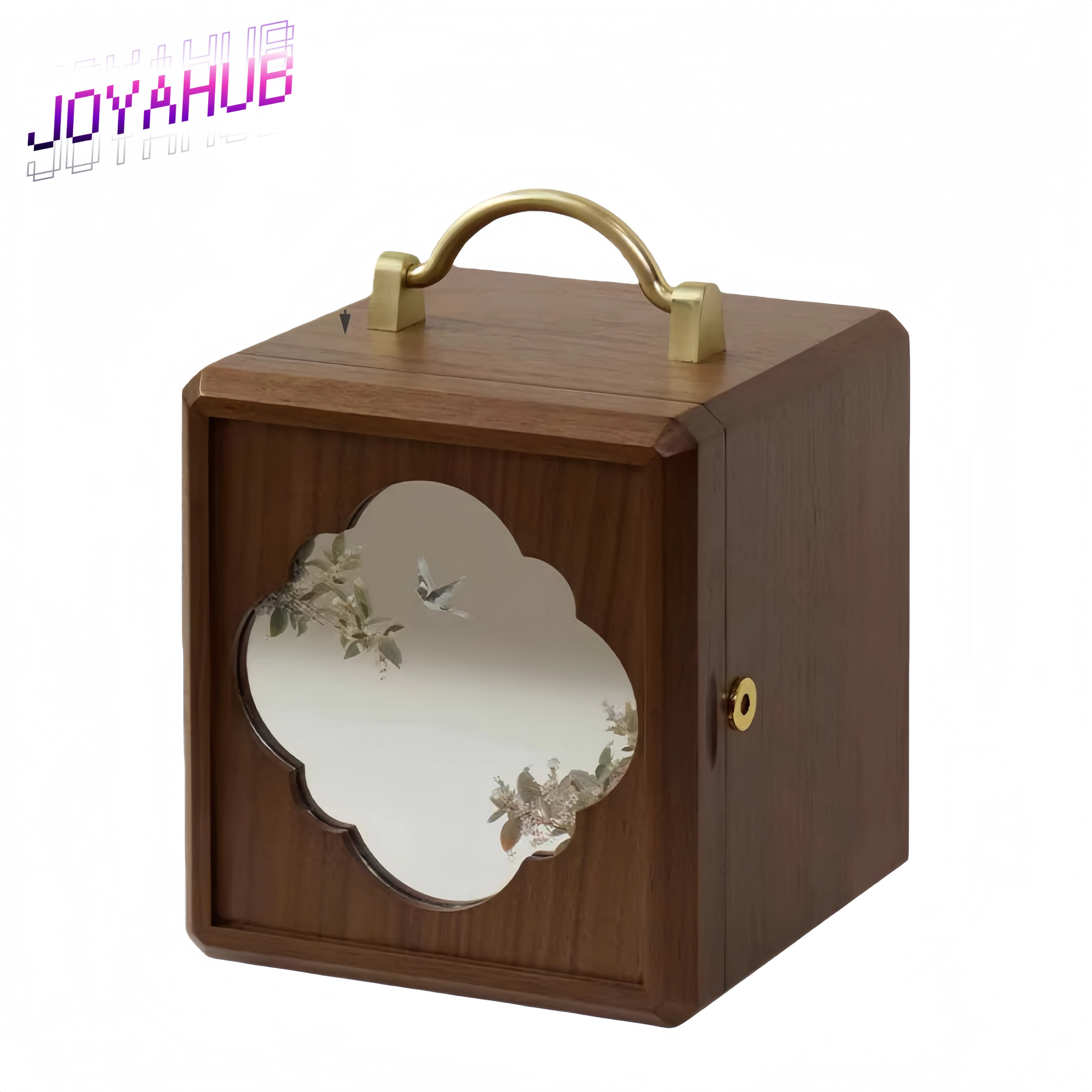 Custom LOGO Minimalist Wooden Jewelry Box with Lock Jewelry Storage Box Perfect for Wedding Birthday Christmas Gift Home Use