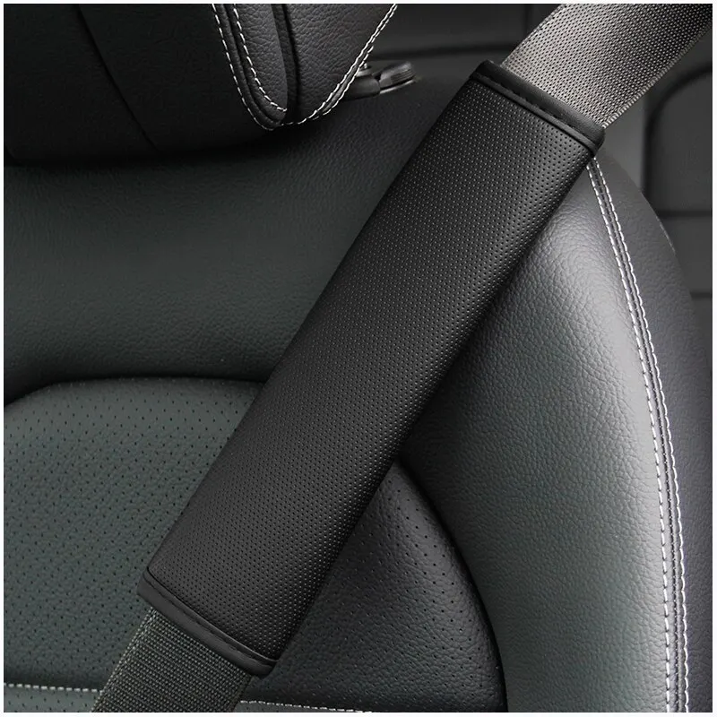1 STUKS PU lederen reliëf autogordel schouderhoes decompressie Comfort auto-accessoires veiligheidsgordel beschermhoes
