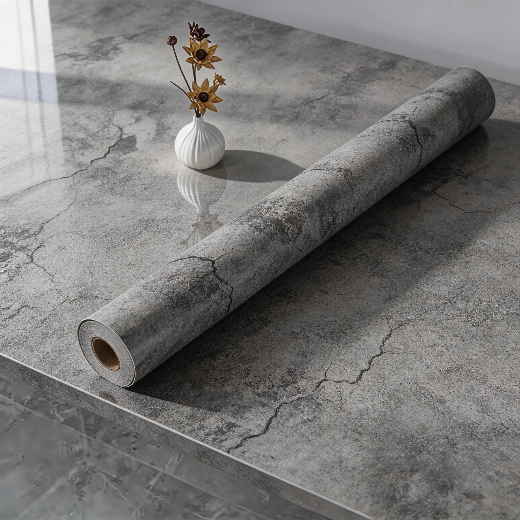 Industrial Cement Grey Clothing Store Living Room Decor Contact Paper Vinyl Self Adhesive Waterproof Wallpaper Wall Stickers