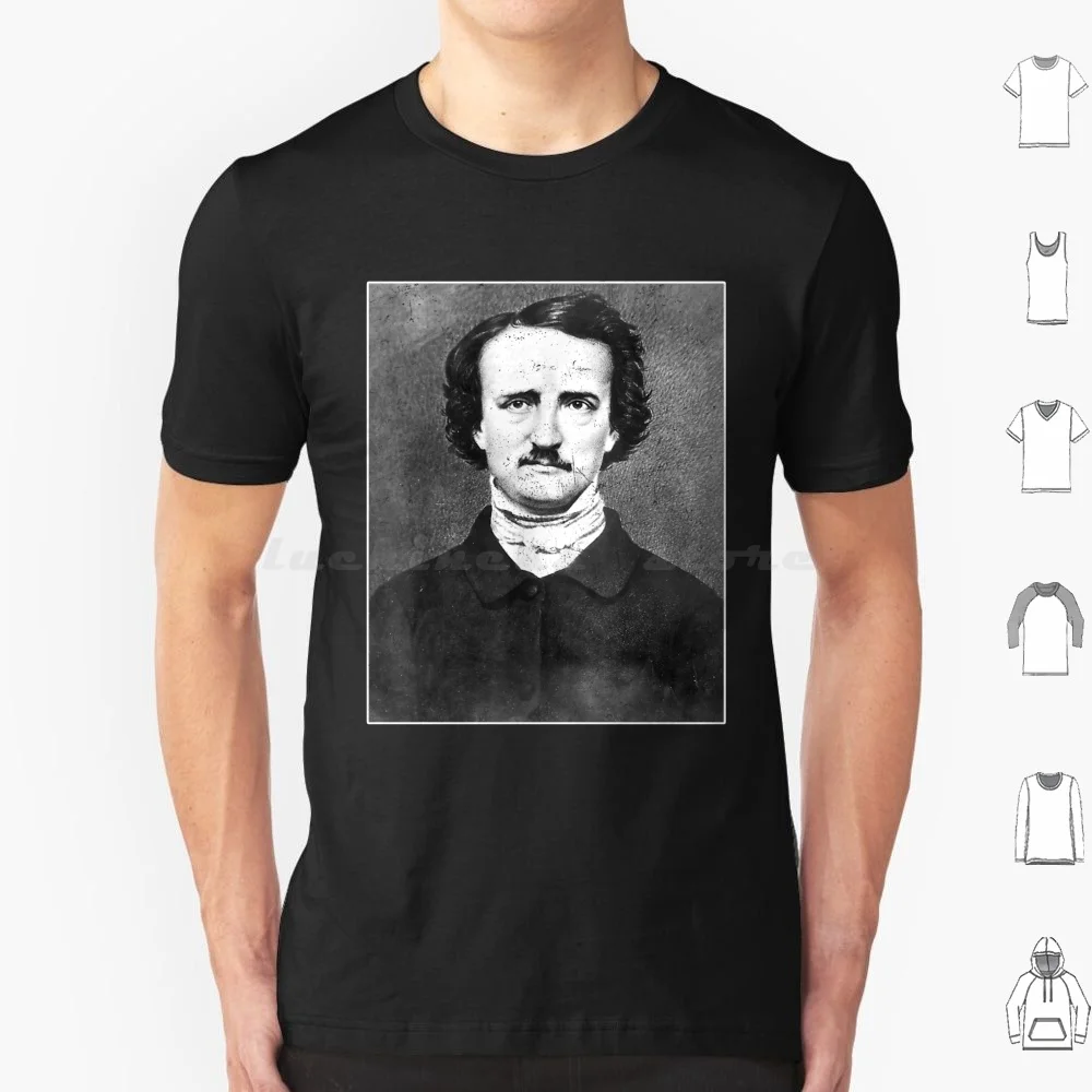 Edgar Allan Poe T Shirt Cotton Men Women DIY Print Poe Edgar Allan Poe Writer Goth Horror American Gothic Nevermore Book Raven