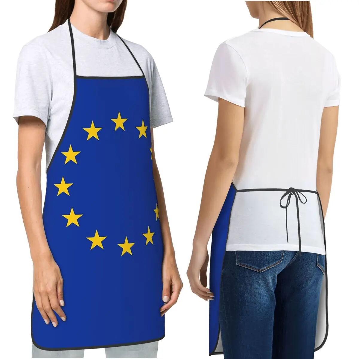 EU Europe European Union European Flag EU Stars Aprons Chef Cooking Baking Tablier Sleeveless Bib Kitchen Cleaning Pinafore