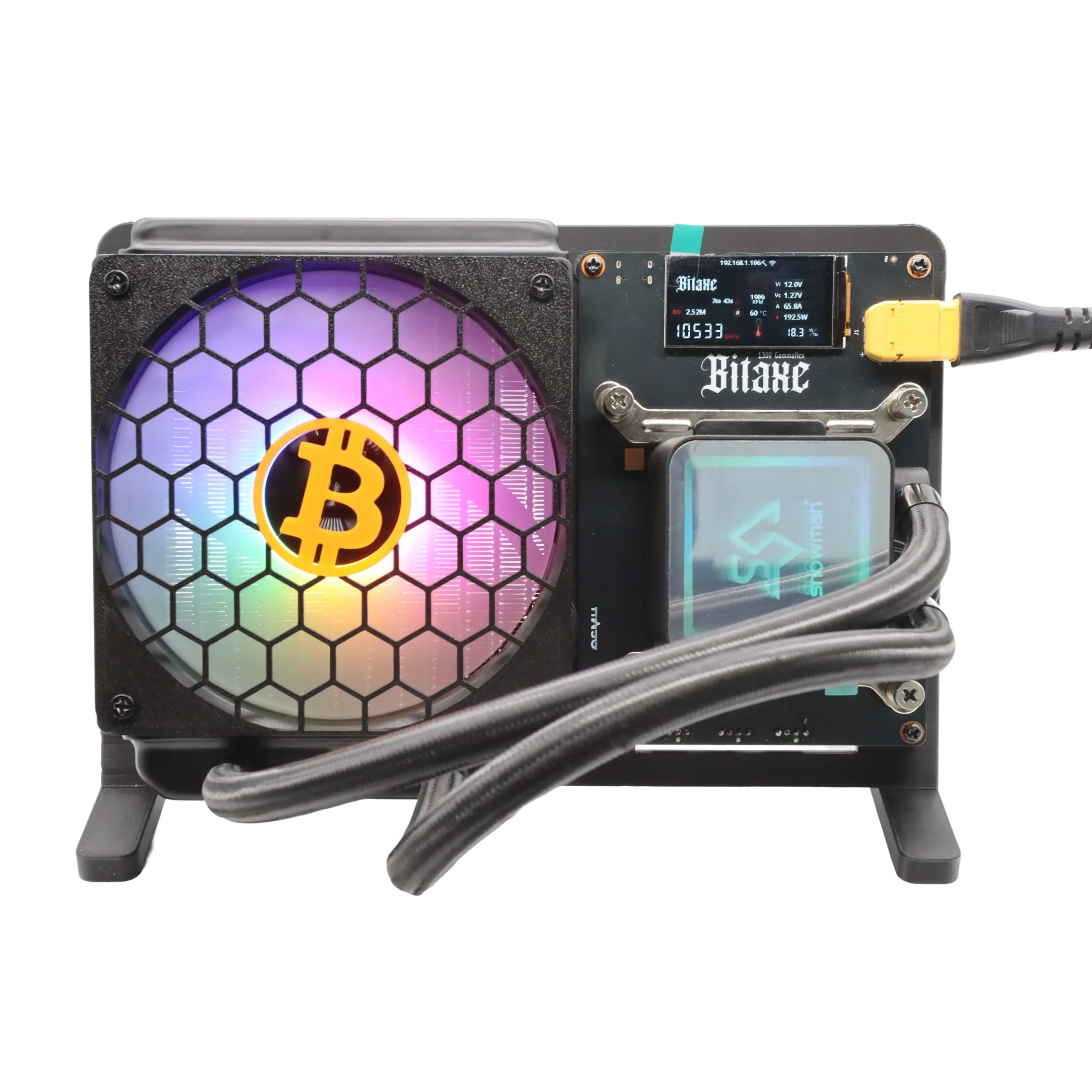 Bitcoin Miner Bitaxe Gamma Hex 1300 10.5TH/s 200W 6xBM1370 Chip ASIC Open Source SHA-256 Home Mining with PSU