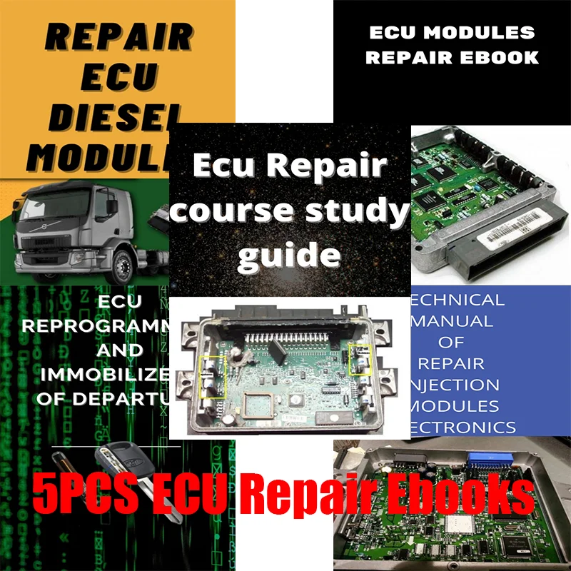 

5 шт. Учебные материалы по ремонту ЭБУ на английском языке: электронные книги, тестирование EPROM, программирование, цифровой центральный симулятор SMD, учебные материалы по автомобильной диагностике