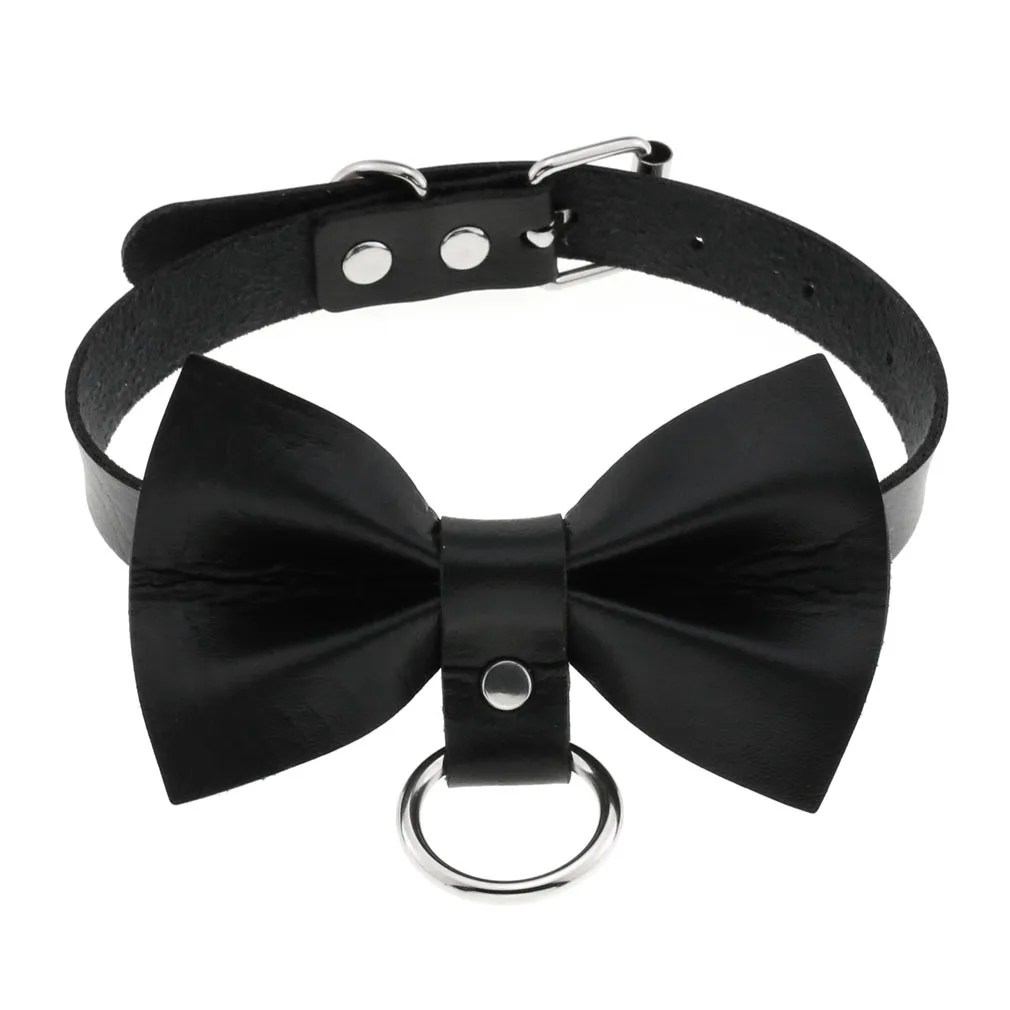 DIEZI Vintage Zoete Cool Hip Hop Klinknagel Choker Ketting Harajuku Gothic Club Zwart PU Lederen Kraag Draaimomenten Ketting Sieraden