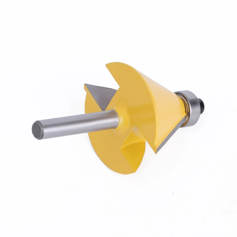 LAVIE 1pc 1/4 Inch Shank 45 Degree Chamfer Bevel Edging Router Bit Milling Cutter for Wood Woodworking Bits MC01081