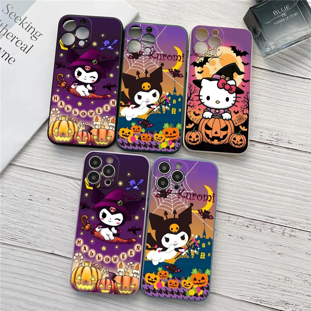 

Kuromi Melody Halloween Phone Case For iPhone 17 16 15 14 13 12 11 Pro Max Cases For iPhone 17 Air 16 Plus 16E XS Silicone Cover