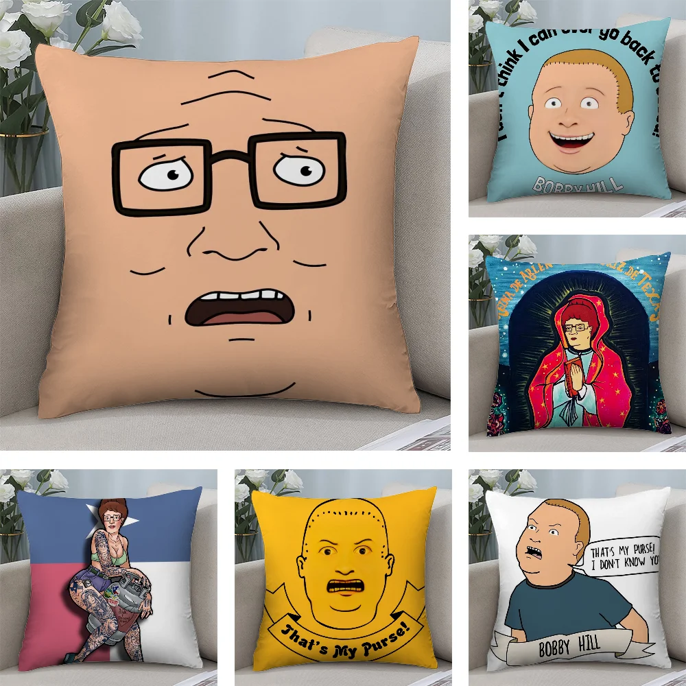 

Funny K_King of the h_Hill Pillow Case Plush Fabric Soft Double Sided Print Sofa Cushion Cover Throw Pillow Covers