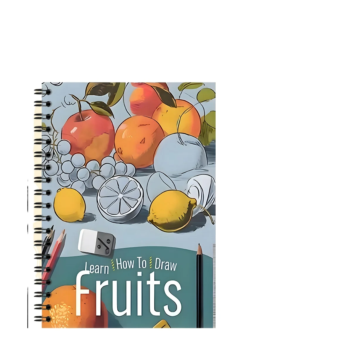 New Hot Cross-border Step-by-Step Fruit Practice Book, A4 Spiral Notebook, Writing & Coloring Pad