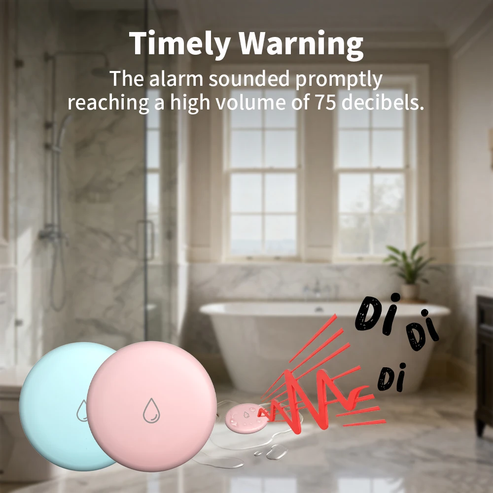Tuya Zigbee Leakage Sensor LED Immersion Detector for Smart Life App Remote Alarm Reminders Alexa IP65 Dust & Water Resistance