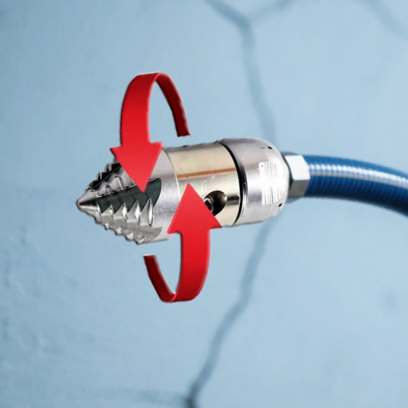 

3/8 Inch Efficient Blockage Removal Nozzle - Stainless Steel High Pressure Rotary, Sewer & Drain Pipe Cleaner, 10-30L/min Flow