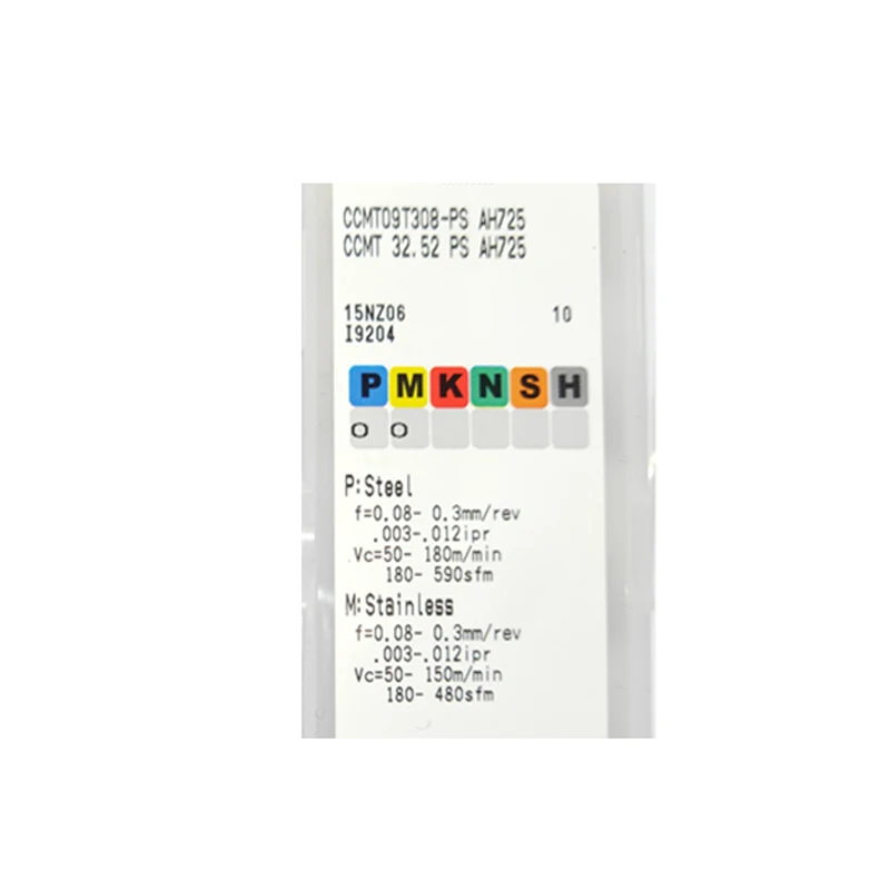 Ccmt CCMT09T304-PSS ah725 CCMT09T308-PSS-PS ah725 ccmt060204 CCMT120404-PS超硬インサート処理鋼およびステンレス鋼